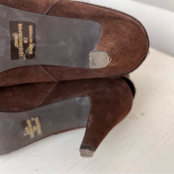 Steve Madden chocolate brown Jinnie suede heel booties size 8.5 - Picture 8 of 11
